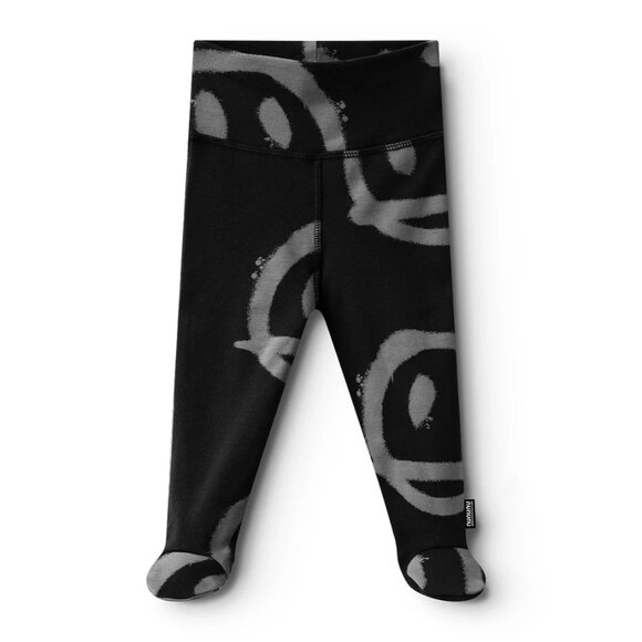 Nununu Smiles Footed Leggings in Black - Picture 1 of 5